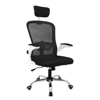 Silla Giratoria Evok Brazos Abatibles Blanco/Negro Ofideas