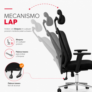 Silla Reclinable Benfor Presidente Negro Ofideas - 6