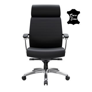 Silla Ergonómica Letto Cuero Ovino Negro Ofideas - 2