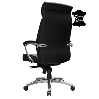 Silla Ergonómica Letto Cuero Ovino Negro Ofideas - 5