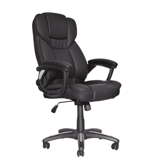 Silla Ergonómica City Cuero Negro Ofideas