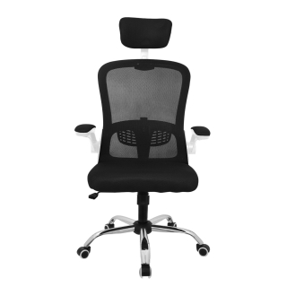 Silla Giratoria Evok Brazos Abatibles Blanco/Negro Ofideas - 3