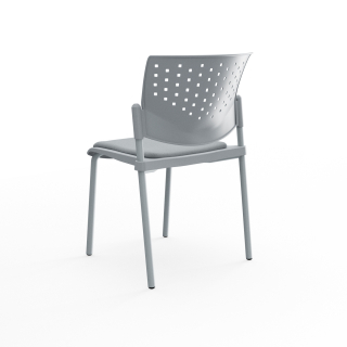 Silla Fija De Visita Butterfly Tapizado Gris Ofideas - 5