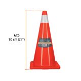 CONO DE PRECAUCIÓN DE 70 CM DE PVC CON REFLEJANTE, TRUPER Código: 13123