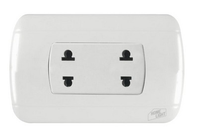 TOMACORRIENTE DOBLE PARA EMPOTRAR CLASSIC , MARCA: HOME LIGHT código: 46191